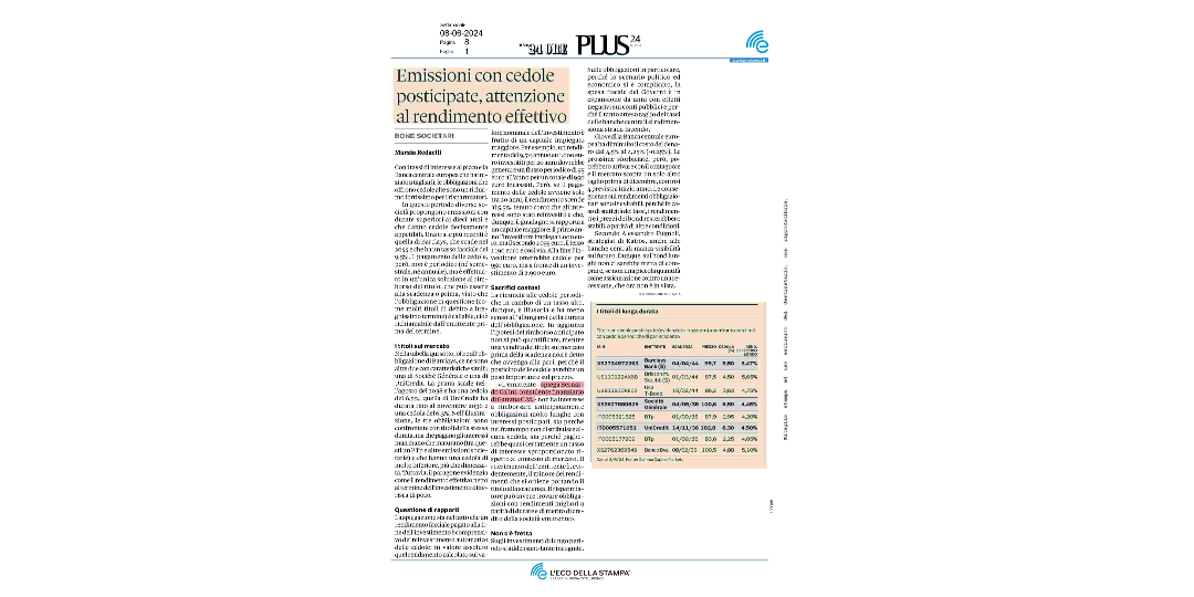 Rappresentazione visiva dell'articolo: Emissioni con cedole posticipate: attenzione al rendimento effettivo annuo